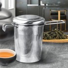 Stainless Steel Tea Filter With Folding Handle Loose Leaf Strainer With Lid 