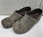 Dansko Womens Slip On Clogs Camouflage Suede Mules Shoes Size 41 Us 10 5