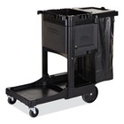 Rcp 1861430 Plastic Executive Janitorial Cleaning Cart - Black New