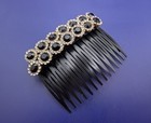 New Handmade Halloween Black Crystals On Black Combs  set Of 2 