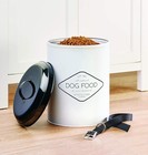 Pet  All Natural Dog Food Large Metal Storage Bin  White