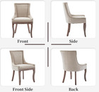 Upholstered Dining Chairs Set Of 2  Fabric Dining Room Chair  beige 