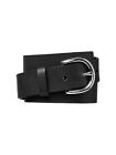 New Gap Women s Classic Belt Black Silver Buckle Adjustable Cow Leather Small