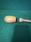 Antique   Vintage Wooden Sewing Darner Egg Opens For  Storage Inside