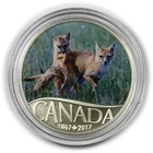 2017 1 2 Oz Silver Celebrating Canada s 150th Wild Swift Fox   Pups Coin  62264c