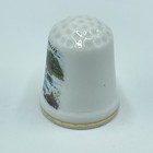 Porcelain Souvenier Thimble From Belize White With Gold Trim