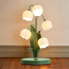 Lily Of The Valley Desk Lamp  Vintage Flower Table Lamp With 3 Medium Green