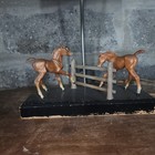 1950 s Cowboy Horse Western Vintage With Original Sintzenich Lamp Shade Usa