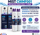 2 Pack Mist Cwmf001 Water Filter For Whirlpool Filter 1 Kenmore 46-9081 46-9930
