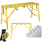 Adjustable Platform Ladder For Stairs  Home Portable Scaffoldding 770lb Capacity