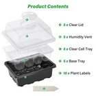 Bonviee 5-pack Seed Starter Tray Seedling Kits plant 5 Packs  Black