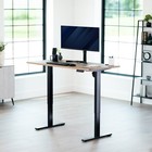 Vivo Electric 55    X 28    Stand Up Desk  Reclaimed Wood Table Top  Black Frame