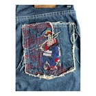 Vintage Red Monkey Co Geisha Embroidered Denim Jeans Size 34 Y2k