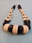 Vintage Tribal Ethnic Stag   Wood Bead Necklace 25 