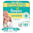 Pampers Baby Wipes Sensitive 3 Refill Packs - 192 Hypoallergenic Unscented Water