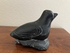 Vintage Inuit Soapstone Bird Sculpture Canadian Eskimo Art Carving label  Signed