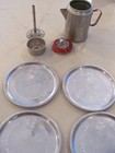 Vintage 1940s Little Bo Peep Aluminum Child Tea Set 34pc Coffee Pot Dishes