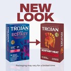 Trojan Ecstasy Heat Lubricated Ribbed Latex Condoms Warming 10 Count