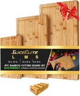 Bamboo Cutting Board Set Of 3 With Holding Rack And Silicone Feet Non Slip St   