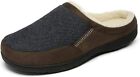 Men s Memory Foam Clog Slippers Fleece Fuzzy Slip On House Cozy Winter Shoes