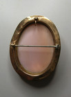 Antique Beautiful Oval Cameo Mounted In 10k Gold Pendant Or Brooch Ds