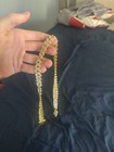 Gold Tone Cuban Link Chain Necklace - Yellow Gold Plated Metal  No Stone