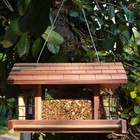 Wooden Bird Feeder For Outdoors Hanging Mount Large Capacity  Red Cedar Garden