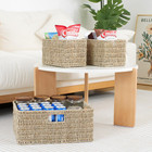 Set Of 3 Wicker Basket For Organizing  16 9x13x7 5  Large And Small Seagrass Bas