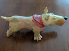 Roberta Laidman 1999 Hand-painted Ceramic Dog Figurine Wearing A Red Bandana
