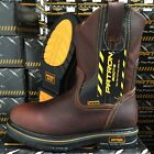 Men s Work Boots Genuine Oil Tumbled Leather Brown Color Slip Resistant Botas