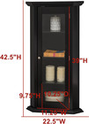 - Corner Curio Storage Cabinet With Glass Door  Black Finish