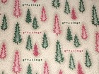 Vtg Christmas Greetings Wrapping Paper Gift Wrap Red Green Trees 1950 Nos