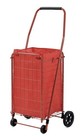 4 Wheel Red Utility Cart With Liner Durable Portable Rolling Cart Shopping Cart