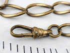 Heavy Wear Antique Gold Plated Brass Big Open Curb Link 13  Watch Chain