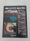 Vintage 1984 Oldsmobile Hurst olds Cutlass Limited Fold Out Car Brochure 8 x11 