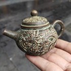 Bronze Collection Antique Brass Dragon Phoenix Wine Pot Teapot Home Tea Ceremony