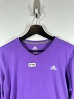 Adidas Womens Climalite V Neck Long Sleeve Yoga Gym Running Purple Sz M 18x27