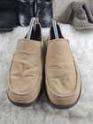Crocs Mens 10 Walu Shoes Canvas Boat Slip Ons Loafers Triple Comfort Tan Brown 