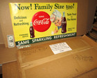 Coca-cola Sprite Boy -big Coke Paper Sign - Old Vintage -date1955 Snyder   Black