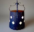 Vintage 1960   s Gothic Mission Tudor Medieval Large Hanging Barrel Light Fixture