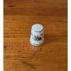 Vintage Porcelain Floral   Cloisonn   Enamel Thimbles Sewing Collectible Pair