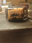  Vintage Navajo Petrified Wood Sterling Silver Bracelet broken 