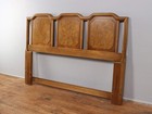 Vintage Mid Century Modern Queen Burlwood Veneer Headboard