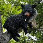 Figurine Animal Bear On Tree Resin Novelty Modern Carved Decor Medium Black