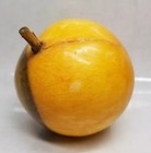 Vintage Italian Alabaster Marble Peach W  Wood Stem  Polished Paperweight     2