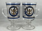 Royal Caribbean Cruise Line Nordic Prince Ship Footed Stein Glass Mugs Lot Of 2