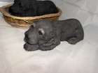 Vintage Sandicast Dog Sculpture Cocker Spaniel Puppy Figurines Set Of 2