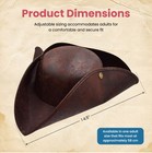 Distressed Brown Pirate Tricorne Hat  Tricorn Faux Leather Colonial Costume