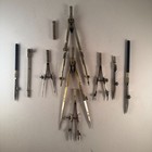 Eugene Dietzgen 1070s Vintage Drafting Instruments Set Compass Dividers Case