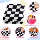 Plush Checkered Baby Blanket For Boys Girls Nursery  30  40  Warm Short Fleece
